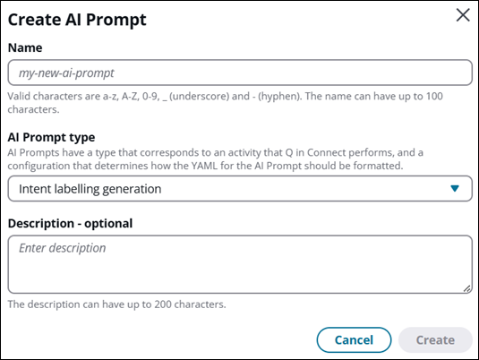 Kotak dialog Create AI Prompt.