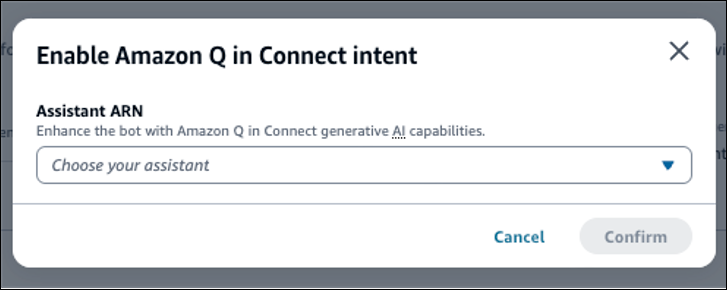 Kotak dialog maksud Enable Connect AI agents.