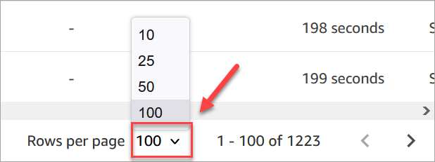 Baris per halaman kotak dropdown.