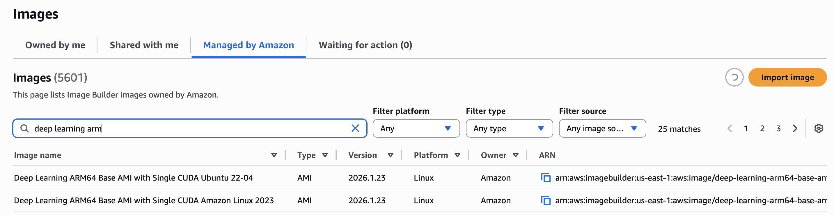 Amazon Mengelola Basis Pembelajaran Mendalam ARM64 AMI
