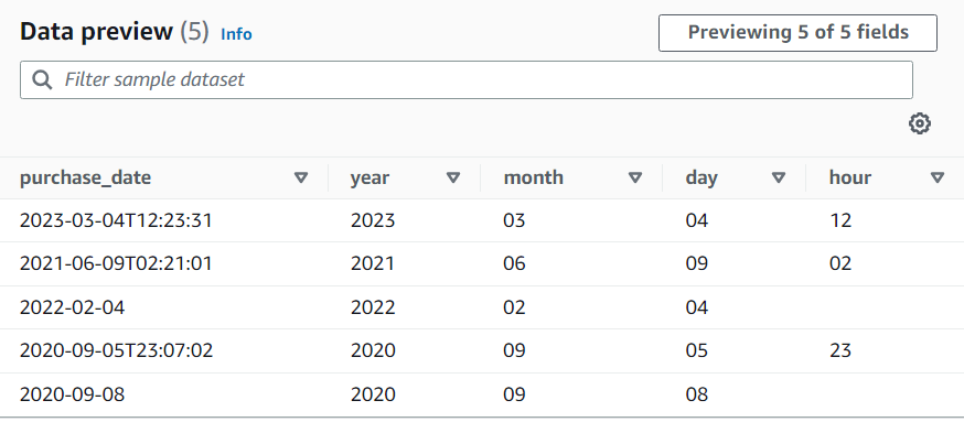 Tangkapan layar menunjukkan konfigurasi pratinjau data untuk ekstraktor Regex.