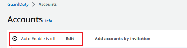 Memilih Edit untuk memperbarui preferensi aktifkan otomatis atas nama akun anggota di organisasi.