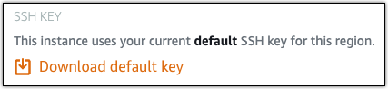 Key pair default yang digunakan untuk instance Lightsail