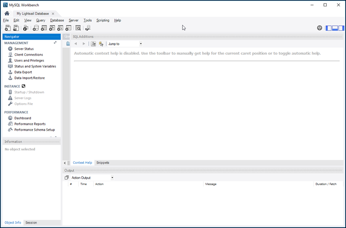 Ruang kerja MySQL Workbench