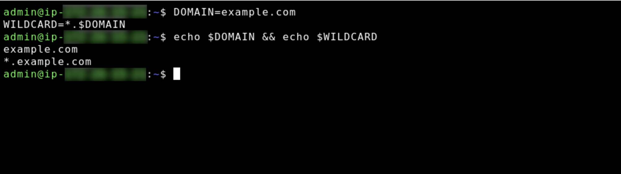 Konfirmasikan variabel lingkungan domain.