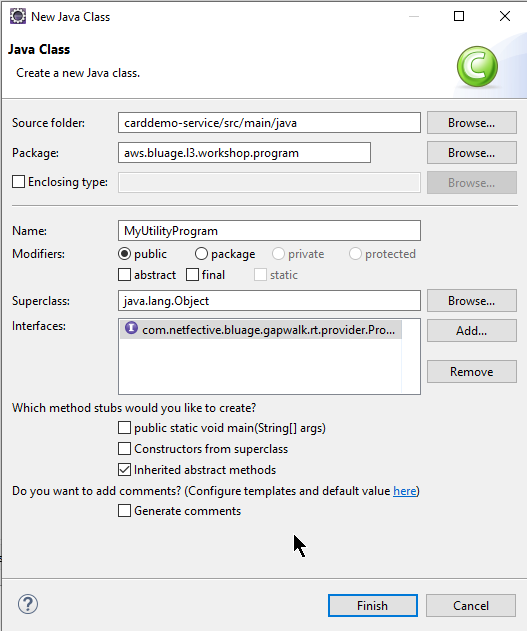 Membuat kelas Program java baru