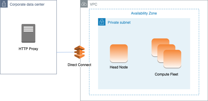 ParallelCluster in a single private subnet connected using Direct Connect