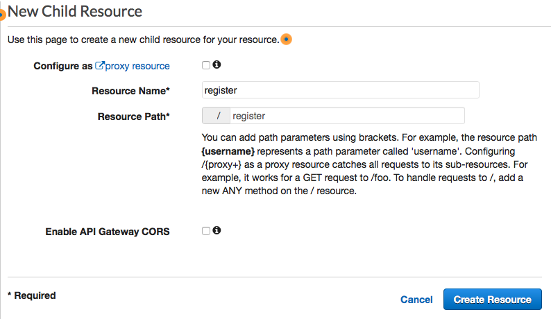 Panel sumber daya anak baru dengan nama sumber daya ditetapkan untuk mendaftar.