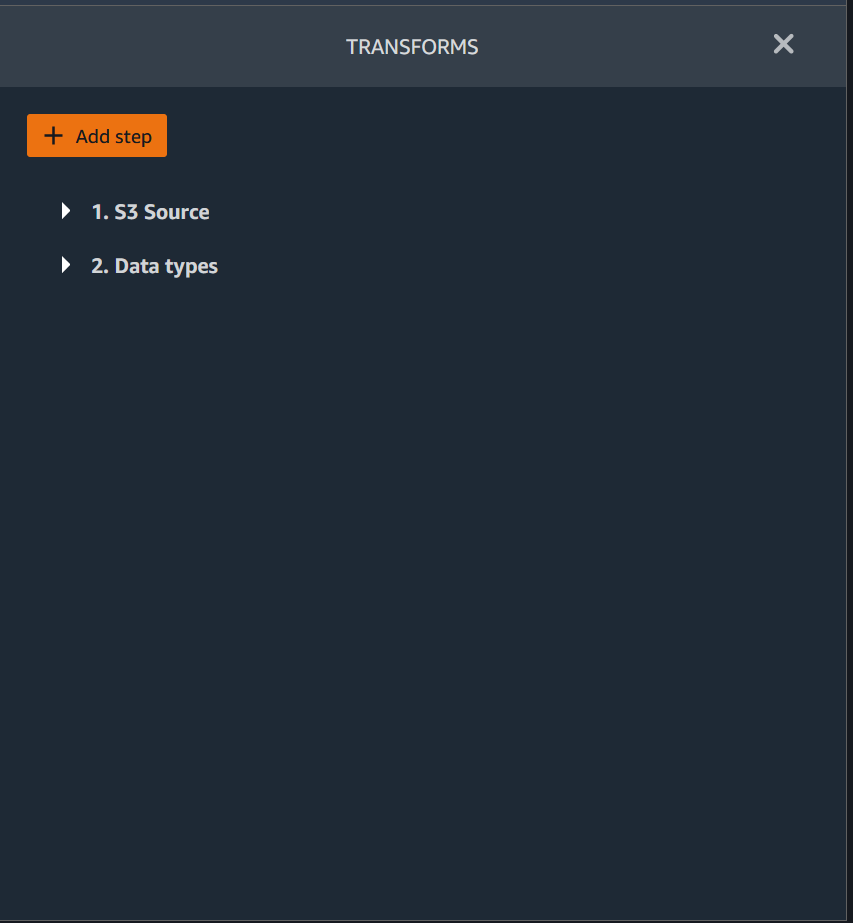 Tambahkan langkah yang terletak di bagian atas Transforms.