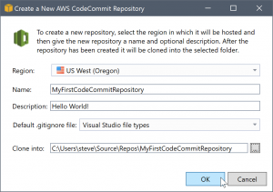 Buat AWS CodeCommit repositori baru