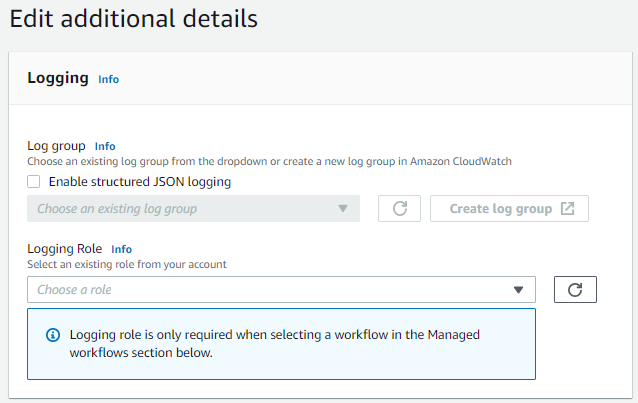 Panel logging jika server tidak mengaktifkan logging apa pun.