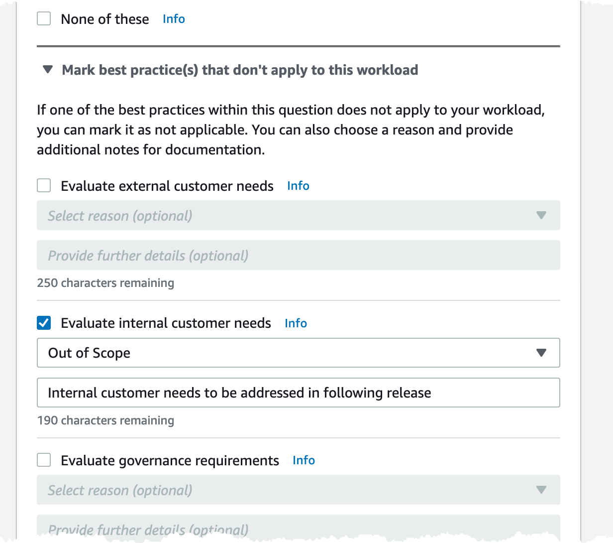 Gambar yang menunjukkan menandai praktik terbaik sebagai tidak berlaku.