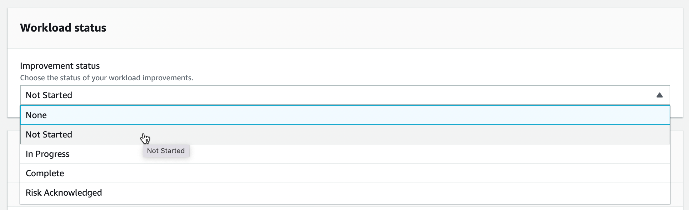 Gambar yang menunjukkan tarik-turun status beban kerja.