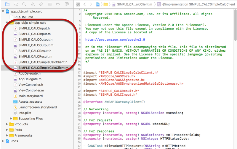 .h and .m files are in the generated-src