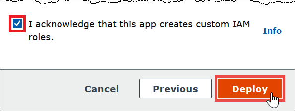 Deploying the Lambda function app from the AWS Lambda console.
