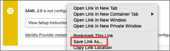 Saving the identity provider metadata.
