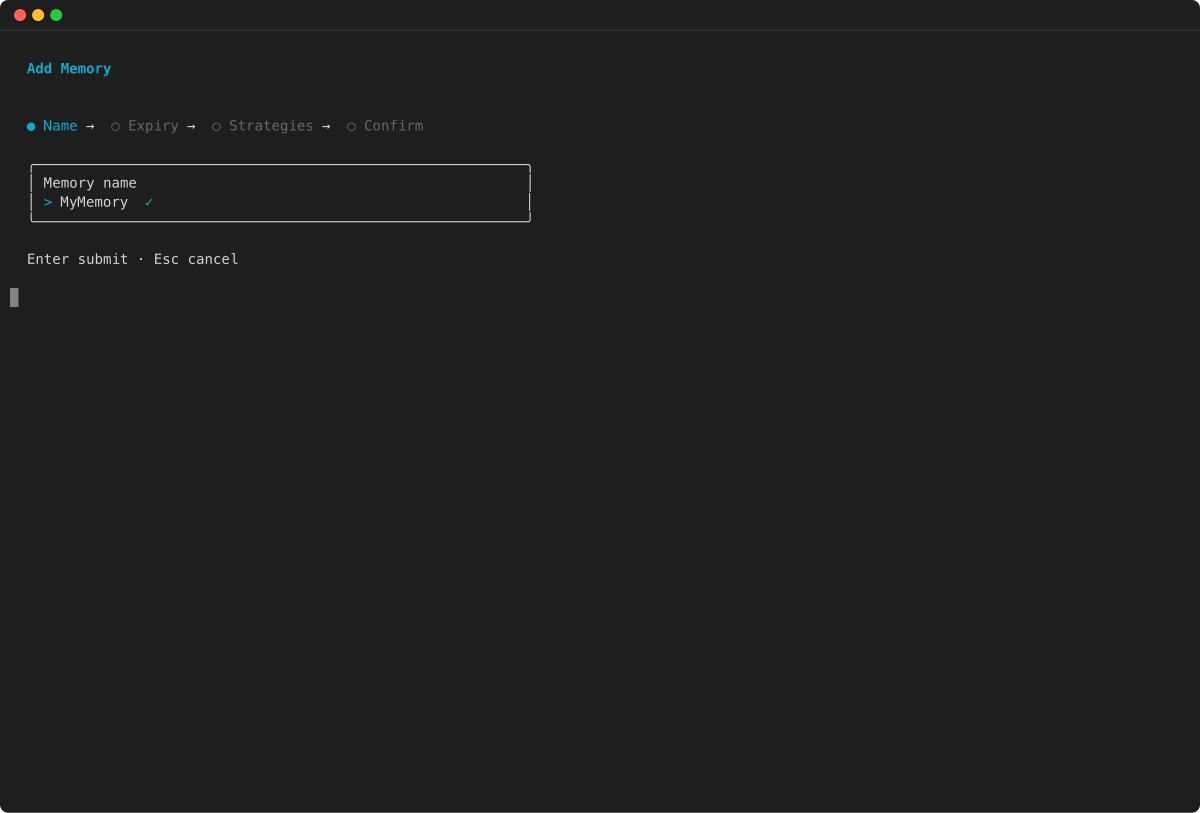 Add memory wizard: enter name