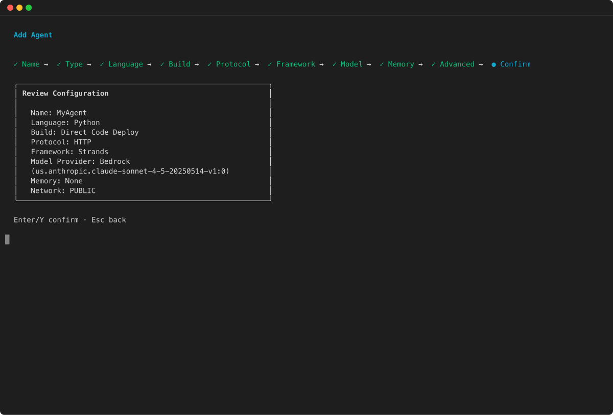 Create wizard: review and confirm