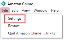 A menu with the word Settings highlighted.