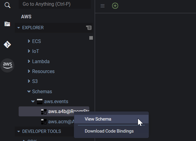 View an EventBridge schema.