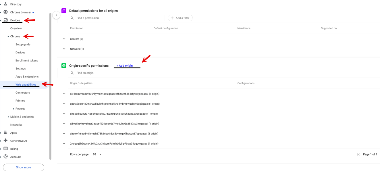 The left navigation menu in the Chrome OS.