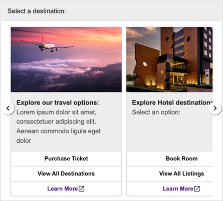 A carousel picker with hyperlinks.