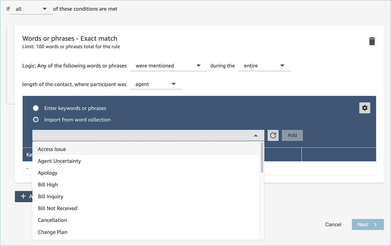 Import from word collection option in the UI.