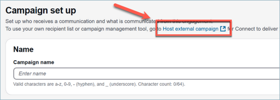 Host external campaign link.