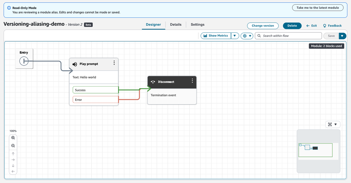 Read-only view of a specific module version.