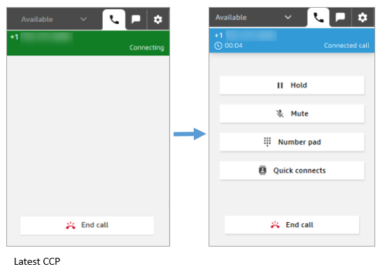 Make an outbound call in latest CCP.