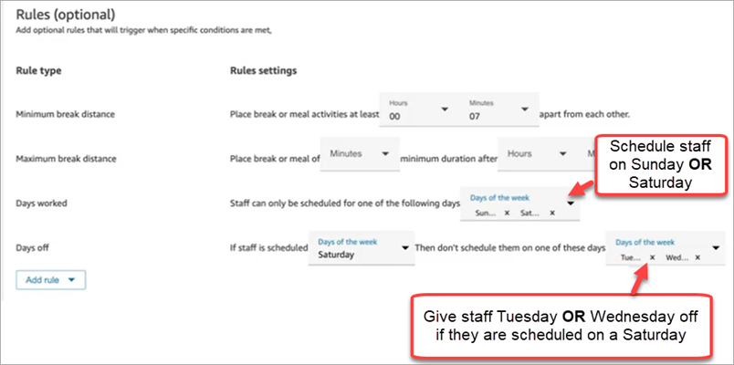 The optional Rules section.