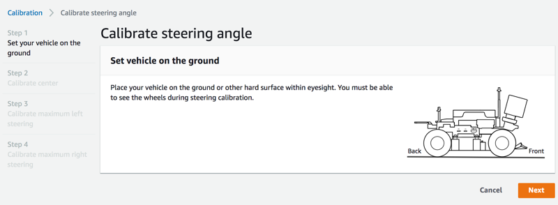Image: Set the AWS DeepRacer vehicle on the ground.