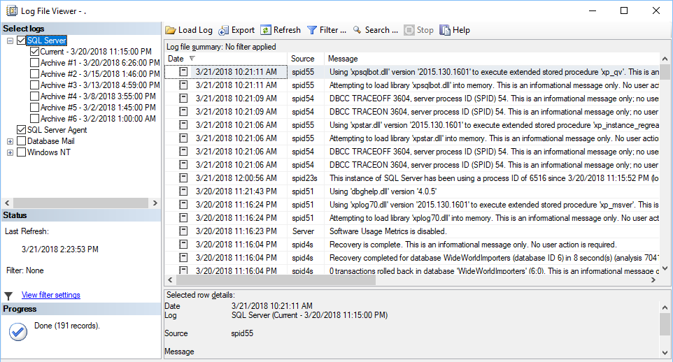 Log file viewer
