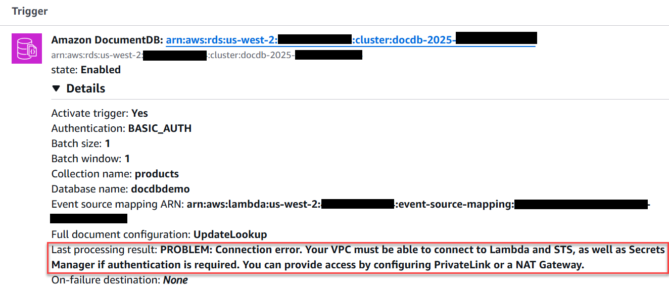 Lambda event source mapping details