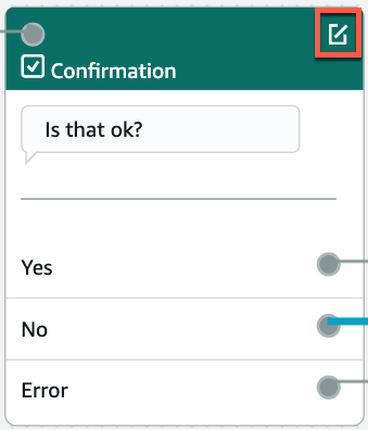 Edit icon in the top right corner of the confirmation block.