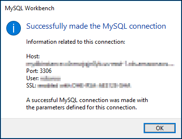 MySQL Workbench successful connection test