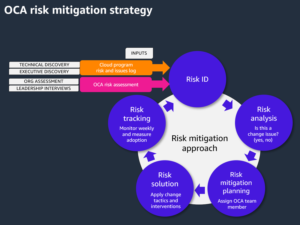 Change risk assessments and targeted change solutions for an OCA project.