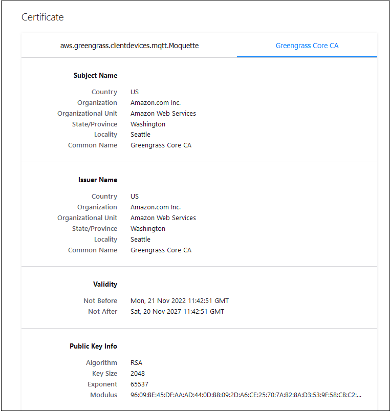 Example CA certificate