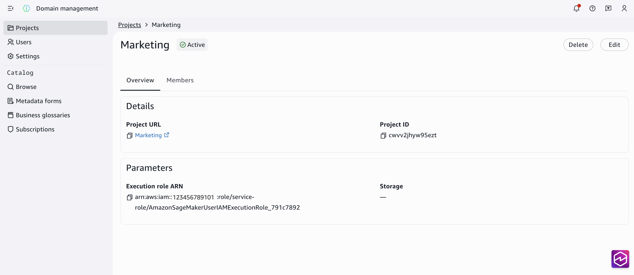 Create a project in Amazon SageMaker Unified Studio