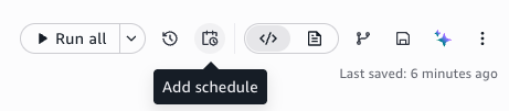 Schedule icon in the notebook toolbar