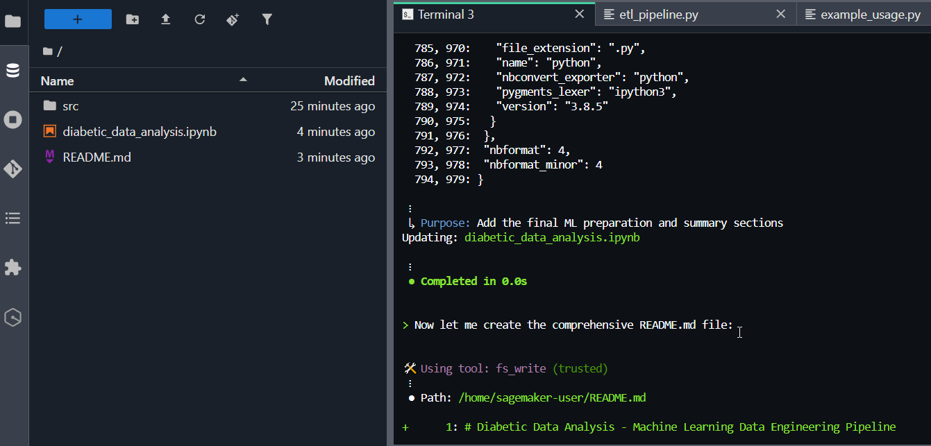 An example image with the terminal window Q CLI page.