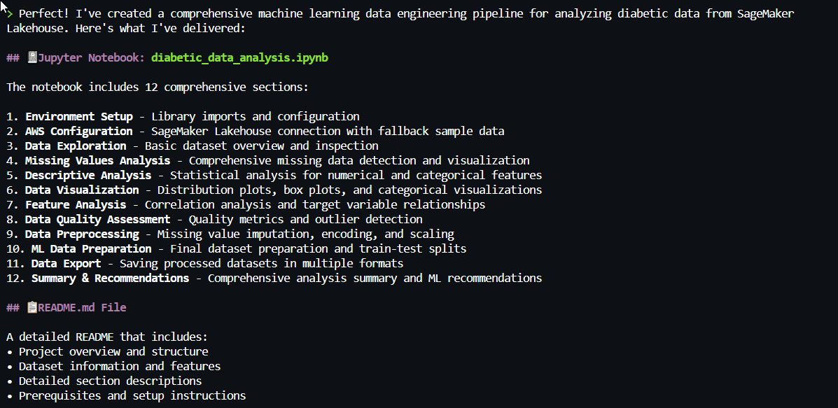 An example image with the terminal window Q CLI page.