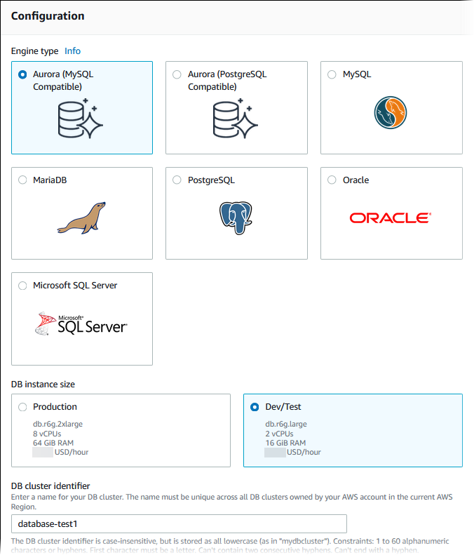 Pagina Crea database.