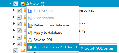 Applica il menu contestuale del pacchetto di estensione