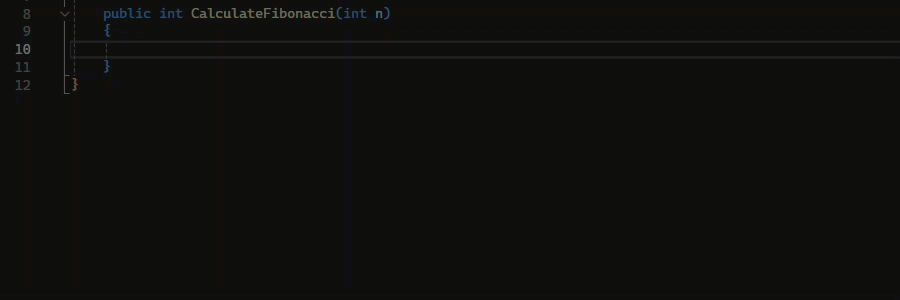 Un esempio della funzione di completamento in blocco.
