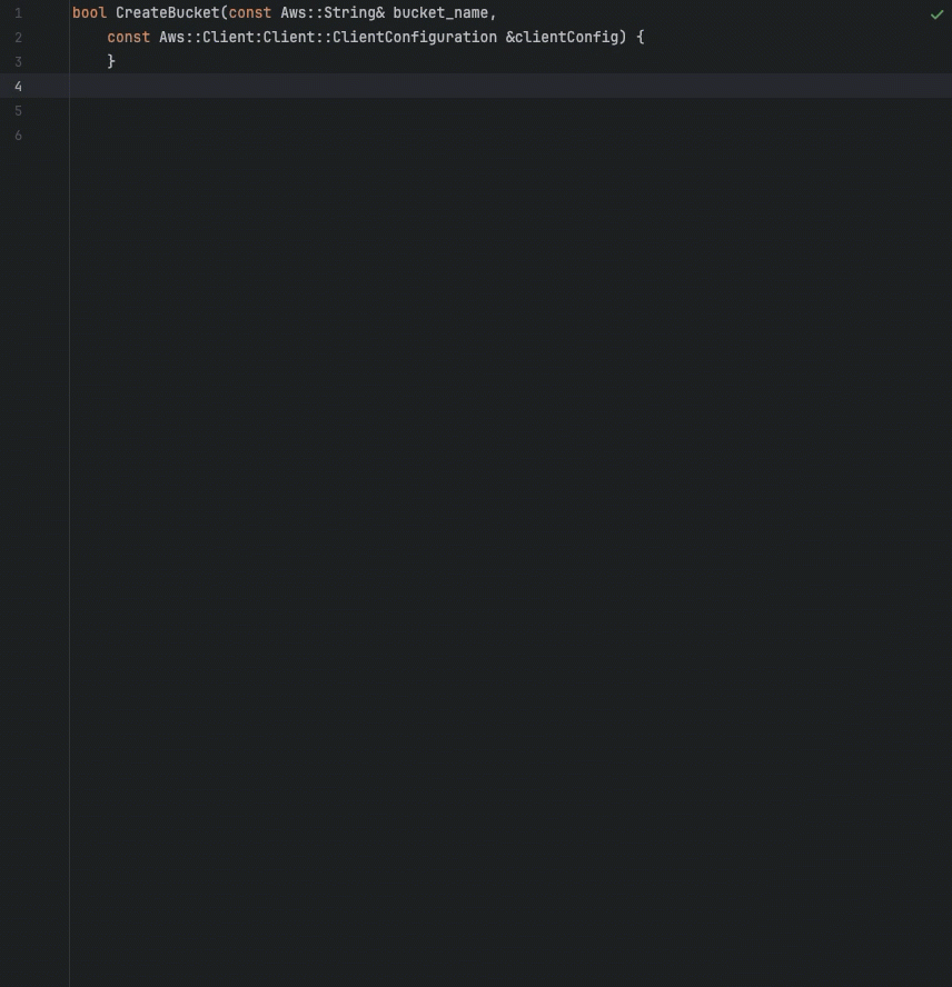 Un esempio della funzionalità di completamento riga per riga.