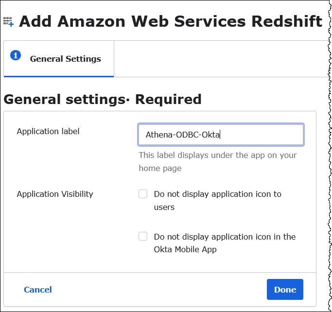 Inserire un nome per l'applicazione.
