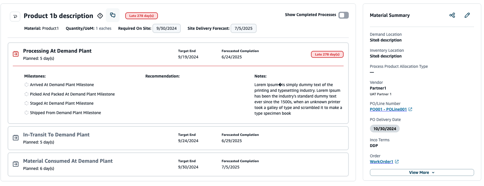 Funzione commenti nella pagina Approvvigionamento
