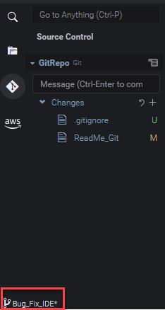 Selezione del ramo Git corrente