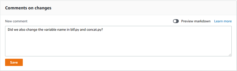 Un commento generale sulle modifiche in un commit.